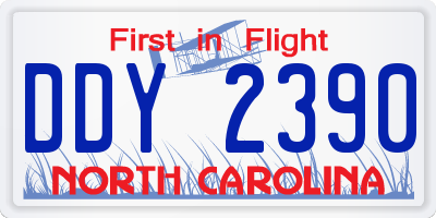 NC license plate DDY2390