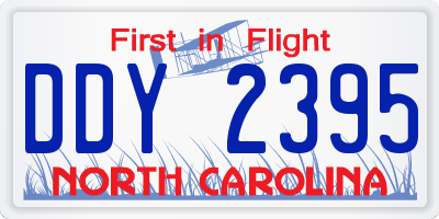 NC license plate DDY2395
