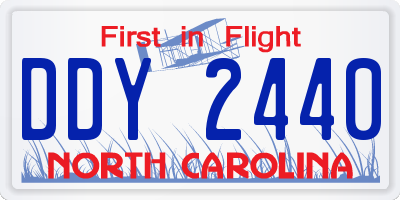 NC license plate DDY2440