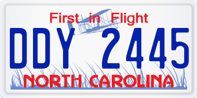 NC license plate DDY2445