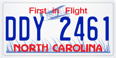NC license plate DDY2461