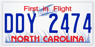 NC license plate DDY2474