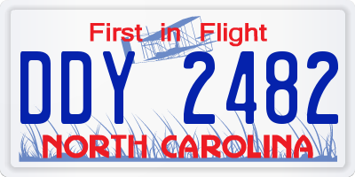 NC license plate DDY2482