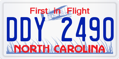 NC license plate DDY2490