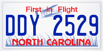 NC license plate DDY2529