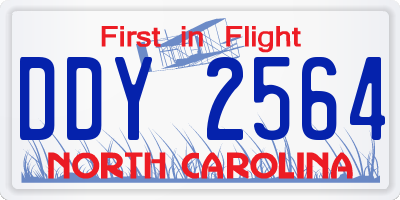 NC license plate DDY2564