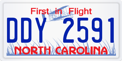 NC license plate DDY2591
