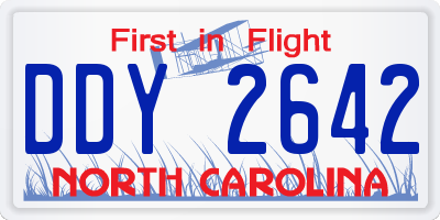 NC license plate DDY2642