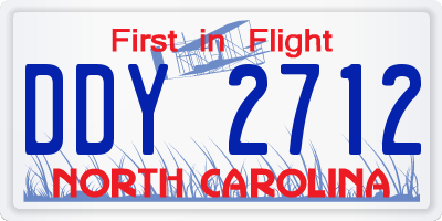 NC license plate DDY2712