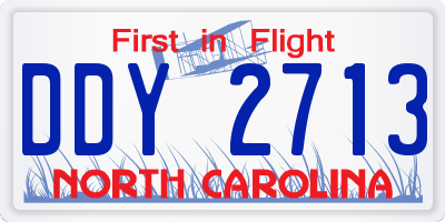 NC license plate DDY2713