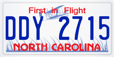 NC license plate DDY2715