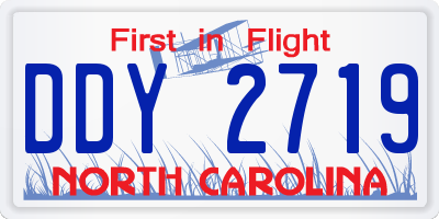 NC license plate DDY2719