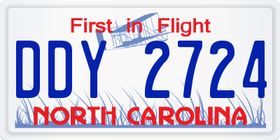 NC license plate DDY2724