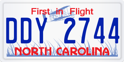 NC license plate DDY2744