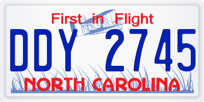 NC license plate DDY2745