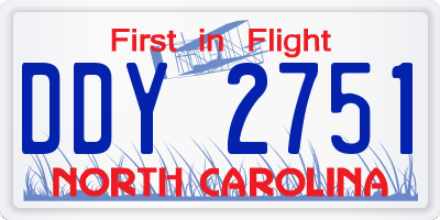 NC license plate DDY2751