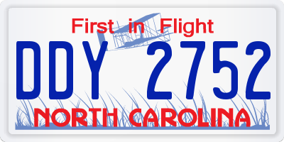 NC license plate DDY2752