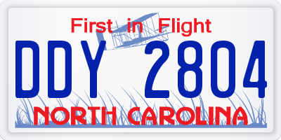 NC license plate DDY2804