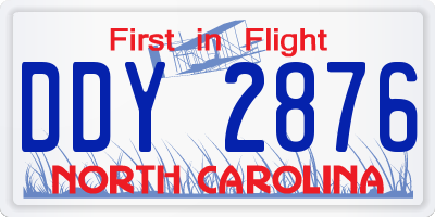 NC license plate DDY2876