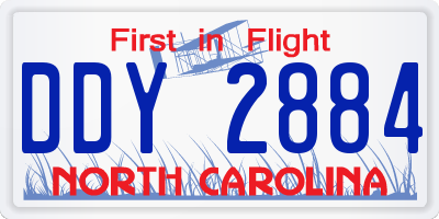 NC license plate DDY2884
