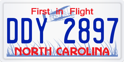 NC license plate DDY2897