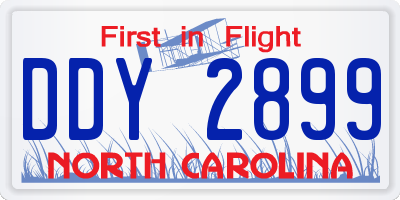 NC license plate DDY2899
