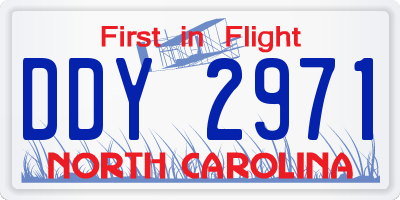 NC license plate DDY2971