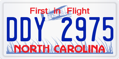 NC license plate DDY2975