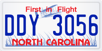 NC license plate DDY3056