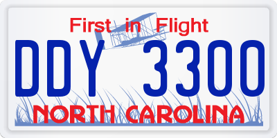 NC license plate DDY3300