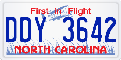 NC license plate DDY3642