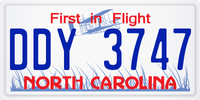 NC license plate DDY3747