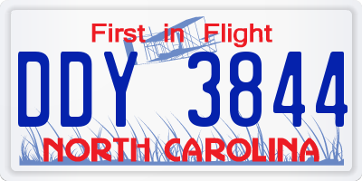 NC license plate DDY3844