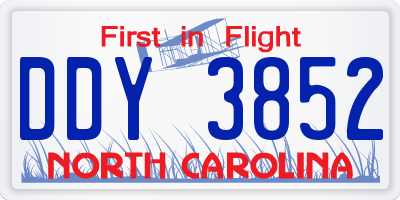 NC license plate DDY3852