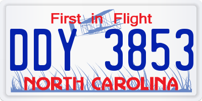 NC license plate DDY3853