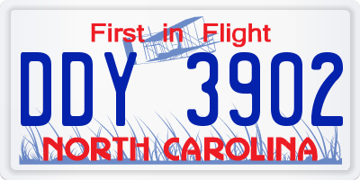 NC license plate DDY3902