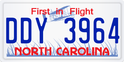 NC license plate DDY3964