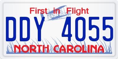 NC license plate DDY4055