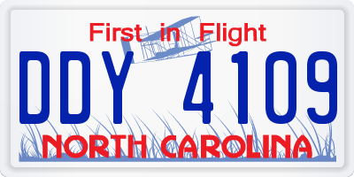 NC license plate DDY4109