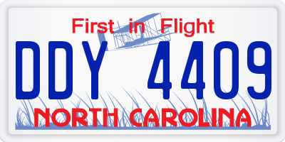 NC license plate DDY4409