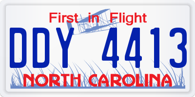 NC license plate DDY4413