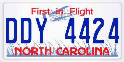 NC license plate DDY4424