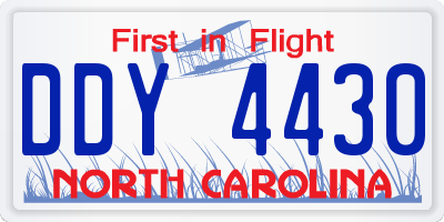 NC license plate DDY4430