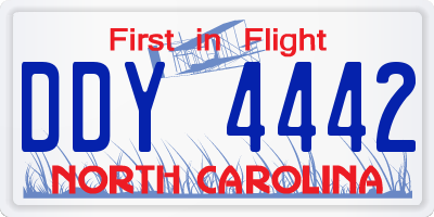 NC license plate DDY4442