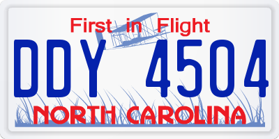 NC license plate DDY4504