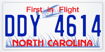 NC license plate DDY4614