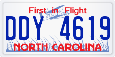 NC license plate DDY4619