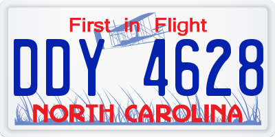 NC license plate DDY4628