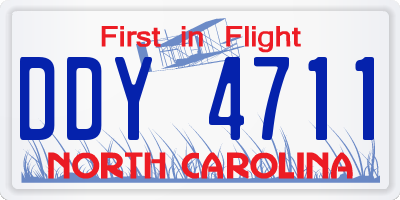 NC license plate DDY4711