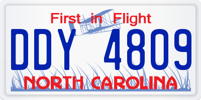 NC license plate DDY4809
